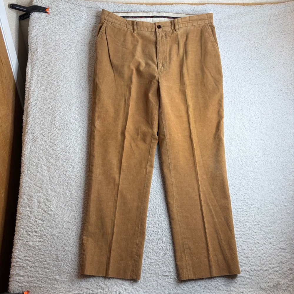 Polo Ralph Lauren Mens Corduroy Pants 38x34 (30) Brown Straight Leg 100% Cotton